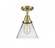 Cone - 1 Light - 8 inch - Antique Brass - Semi-Flush Mount (3442|447-1C-AB-G42-LED)