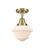 Oxford - 1 Light - 8 inch - Antique Brass - Semi-Flush Mount (3442|447-1C-AB-G531-LED)