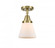 Cone - 1 Light - 6 inch - Antique Brass - Semi-Flush Mount (3442|447-1C-AB-G61-LED)
