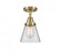 Cone - 1 Light - 6 inch - Antique Brass - Semi-Flush Mount (3442|447-1C-AB-G62-LED)