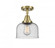 Bell - 1 Light - 8 inch - Antique Brass - Semi-Flush Mount (3442|447-1C-AB-G74)