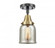 Bell - 1 Light - 5 inch - Black Antique Brass - Semi-Flush Mount (3442|447-1C-BAB-G58-LED)