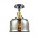 Bell - 1 Light - 8 inch - Black Antique Brass - Semi-Flush Mount (3442|447-1C-BAB-G78)