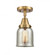 Bell - 1 Light - 5 inch - Brushed Brass - Semi-Flush Mount (3442|447-1C-BB-G58)