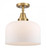 Bell - 1 Light - 12 inch - Brushed Brass - Semi-Flush Mount (3442|447-1C-BB-G71-L-LED)