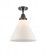 Cone - 1 Light - 12 inch - Matte Black - Semi-Flush Mount (3442|447-1C-BK-G41-L-LED)