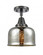 Bell - 1 Light - 8 inch - Matte Black - Semi-Flush Mount (3442|447-1C-BK-G78-LED)