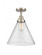 Cone - 1 Light - 12 inch - Brushed Satin Nickel - Semi-Flush Mount (3442|447-1C-SN-G44-L-LED)