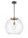 Athens - 1 Light - 16 inch - Black Antique Brass - Stem Hung - Pendant (3442|221-1S-BAB-G122-16)