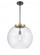Athens - 1 Light - 16 inch - Black Antique Brass - Stem Hung - Pendant (3442|221-1S-BAB-G124-16-LED)