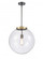 Beacon - 1 Light - 16 inch - Black Antique Brass - Stem Hung - Pendant (3442|221-1S-BAB-G202-16-LED)