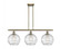 Athens Deco Swirl - 3 Light - 37 inch - Antique Brass - Cord hung - Island Light (3442|516-3I-AB-G1213-10)