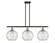 Athens Deco Swirl - 3 Light - 37 inch - Black Antique Brass - Cord hung - Island Light (3442|516-3I-BAB-G1213-10-LED)