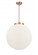 Beacon - 3 Light - 18 inch - Antique Copper - Stem hung - Pendant (3442|221-3S-AC-G201-18-LED)