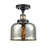 Bell - 1 Light - 8 inch - Black Antique Brass - Semi-Flush Mount (3442|916-1C-BAB-G78)