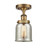 Bell - 1 Light - 5 inch - Brushed Brass - Semi-Flush Mount (3442|916-1C-BB-G58)