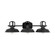 3-Light Vanity in Matte Black with Industrial Farmhouse Metal Shades (8583|9D295A)