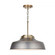 1-Light Industrial Metal Shade Pendant - Antique Nickel and Aged Brass with White Interior (8583|9D329A)