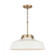 1-Light Industrial Metal Shade Pendant - Matte White and Aged Brass with White Interior (8583|9D330A)