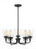 Belton transitional 5-light indoor dimmable ceiling up chandelier pendant light in midnight black fi (38|3214505-112)