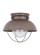 Sebring transitional 1-light LED outdoor exterior ceiling flush mount in weathered copper finish wit (38|8869EN3-44)