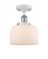 Bell - 1 Light - 8 inch - White Polished Chrome - Semi-Flush Mount (3442|916-1C-WPC-G71)