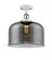 Bell - 1 Light - 12 inch - White Polished Chrome - Semi-Flush Mount (3442|916-1C-WPC-G73-L)