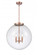 Beacon - 3 Light - 18 inch - Antique Copper - Stem hung - Pendant (3442|221-3S-AC-G202-18-LED)