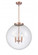 Beacon - 3 Light - 18 inch - Antique Copper - Stem hung - Pendant (3442|221-3S-AC-G204-18-LED)
