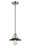 Railroad - 1 Light - 8 inch - Brushed Satin Nickel - Stem Hung - Mini Pendant (3442|201S-SN-M6-BK)