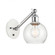 Athens - 1 Light - 6 inch - White Polished Chrome - Adjustable Sconce (3442|317-1W-WPC-G124-6-LED)