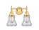 Bellmont - 2 Light - 15 inch - Satin Gold - Bath Vanity Light (3442|447-2W-SG-G194)