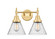 Cone - 2 Light - 17 inch - Satin Gold - Bath Vanity Light (3442|447-2W-SG-G44)