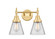 Cone - 2 Light - 15 inch - Satin Gold - Bath Vanity Light (3442|447-2W-SG-G62-LED)