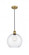 Athens - 1 Light - 10 inch - Brushed Brass - Cord hung - Mini Pendant (3442|616-1P-BB-G122-10)