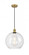 Athens - 1 Light - 12 inch - Brushed Brass - Cord hung - Mini Pendant (3442|616-1P-BB-G122-12-LED)