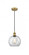 Athens - 1 Light - 8 inch - Brushed Brass - Cord hung - Mini Pendant (3442|616-1P-BB-G122-8)