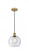 Athens - 1 Light - 8 inch - Brushed Brass - Cord hung - Mini Pendant (3442|616-1P-BB-G124-8-LED)