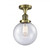 Beacon - 1 Light - 8 inch - Antique Brass - Semi-Flush Mount (3442|517-1CH-AB-G204-8-LED)