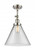Cone - 1 Light - 12 inch - Polished Nickel - Adjustable Semi-Flush Mount (3442|201F-PN-G42-L-LED)
