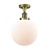 Beacon - 1 Light - 10 inch - Antique Brass - Semi-Flush Mount (3442|517-1CH-AB-G201-10-LED)