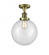 Beacon - 1 Light - 10 inch - Antique Brass - Semi-Flush Mount (3442|517-1CH-AB-G202-10)