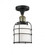 Bell Cage - 1 Light - 5 inch - Black Antique Brass - Semi-Flush Mount (3442|517-1CH-BAB-G51-CE)