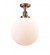 Beacon - 1 Light - 12 inch - Antique Copper - Semi-Flush Mount (3442|517-1CH-AC-G201-12-LED)