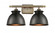 Adirondack - 2 Light - 18 inch - Antique Brass - Bath Vanity Light (3442|516-2W-AB-M14-BK-LED)