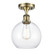 Athens - 1 Light - 8 inch - Antique Brass - Semi-Flush Mount (3442|516-1C-AB-G122)