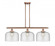 Bell - 3 Light - 36 inch - Antique Copper - Stem Hung - Island Light (3442|916-3I-AC-G74-L)