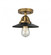 Railroad - 1 Light - 8 inch - Brushed Brass - Semi-Flush Mount (3442|288-1C-BB-M6-BK-LED)