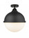 Hampden - 1 Light - 13 inch - Matte Black - Semi-Flush Mount (3442|288-1C-BK-HFS-121-BK-LED)