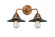 Railroad - 2 Light - 16 inch - Antique Copper - Bath Vanity Light (3442|288-2W-AC-M6-BK-LED)